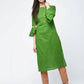 Aniyah Cotton Criss Cross Bell Sleeves Straight Kurta In Green (AN-101A) - Swadesiicart