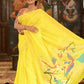 Very Much Indian Handloom Pure Cotton Paithani-Lime Yellow | Swadesiicart
