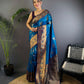 Joban Fashion Banarasi Royal Blue Woven Soft Silk Saree | Swadesiicart