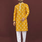 Anaita Yellow Embroidered Silk Straight Kurta