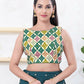 Joban Fashion Green Bandhani Sleeveless Back Open Blouse - Swadesiicart