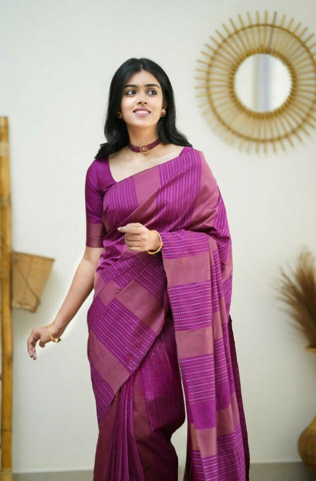 Partywear Designer Pink Banarasi Silk Fancy Saree - Starwalk | Swadesiicart