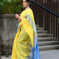Beatitude Yellow Slub Cotton Floral Jamdani Saree