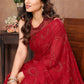 Aafreen Partywear Designer Red Rangoli Silk Fancy Saree