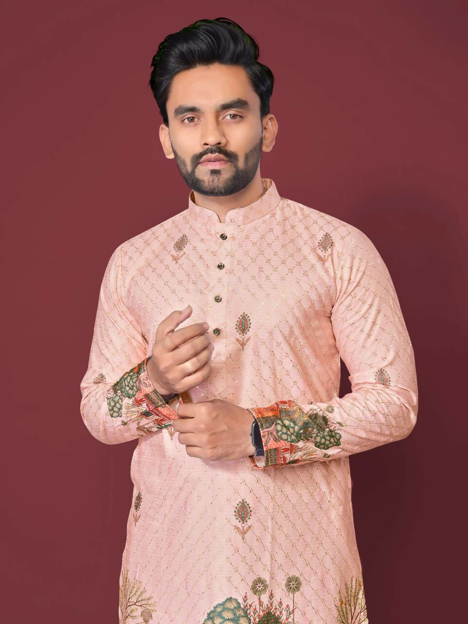Anaita Light Pink Multicolour Kurta
