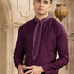 Raivat Ethnic Banarasi Art Silk Mirror Work Kurta Pajama In Wine Colour | Swadesiicart