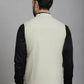 Even Apparels Self-Design Waistcoat With Welt Pockets - Beige | Swadesiicart