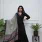 The52 Black Women's Gorgeous Parampara Fabric Embroidered Work Straight Kurta Palazzo and Dupatta Set - Swadesiicart