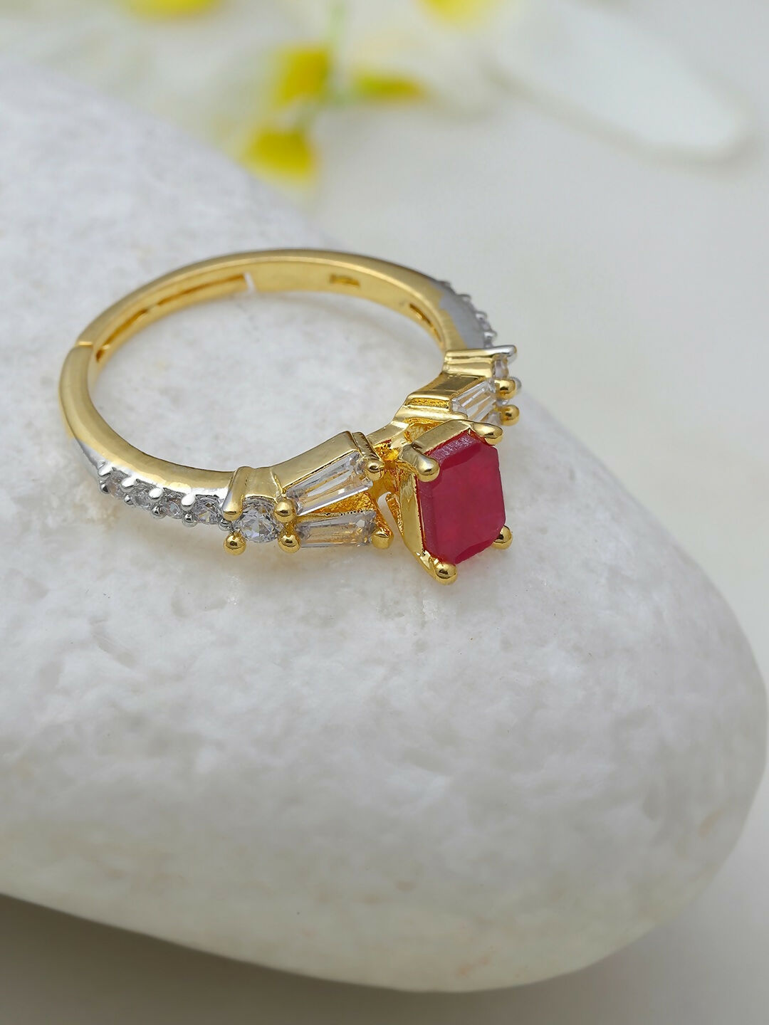Diamond and Ruby Ring- Ruby Raang | Swadesiicart
