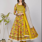 NOZ2TOZ Women's Yellow Anarkali Kurta & Pant With Dupatta Set- (3pcs Set) - Noz2Toz