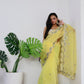 Vamsee Meera Yellow Organza Saree - Swadesiicart