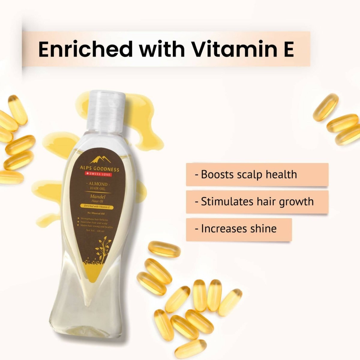 Alps Goodness Almond Hair Oil - Swadesiicart