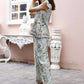 Blue Rayon Paisley Printed Top with Matching Bottom - Eesha - Swadesiicart