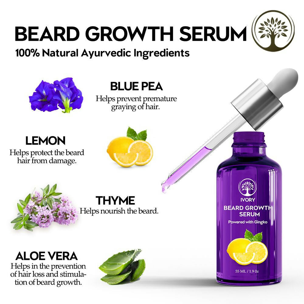 Ivory Natural Beard Growth Serum For Beard Wellness | Swadesiicart