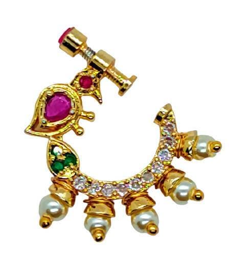 Multicolor AD Bridal Peacock Nose Ring | Swadesiicart