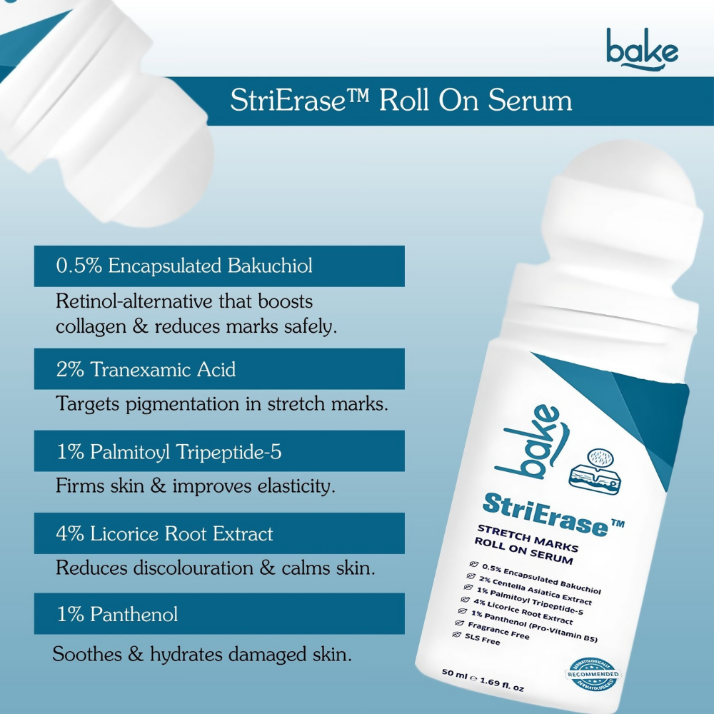 Bake StriErase™ Stretch Marks Removal Roll-On Serum | Swadesiicart