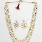 NVR Women's Gold-Polished Kundan 2 Layered Handcrafted Jewellery Sets With Drop Earrings - Swadesiicart