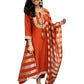 The52 Orange Women's Gorgeous Embroidered work Chanderi Fabric Straight Kurta, Pant and Dupatta Set - Swadesiicart