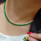 Gold-Polished Alloy American Diamond Green Necklace Set - The Pari - Swadesiicart