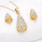 Gold-Polished Alloy Bell Shaped American Diamond Necklace Set - The Pari - The Pari - Dinesh Associates
