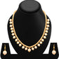 Gold-Polished Alloy Crystal Chain Necklace Set - The Pari - Swadesiicart
