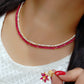 Gold-Polished Alloy Ruby Colour American Diamond Choker Necklace Set - The Pari | Swadesiicart