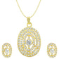 Gold-Polished Alloy Rhinestones Studded Pendant Set - The Pari | Swadesiicart