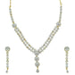 Rhodium-Plated Alloy Double Line Ad Necklace Set - The Pari - Swadesiicart