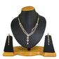 Rhodium-Plated Alloy Double Line Ad Necklace Set - The Pari - The Pari - Dinesh Associates