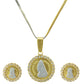 Gold-Polished Alloy Ginnin American Diamond Pendant Set - The Pari | Swadesiicart