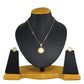 Gold-Polished Alloy Ginnin American Diamond Pendant Set - The Pari | Swadesiicart