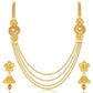 Gold-Polished Alloy Long Layered Golden Necklace Set - The Pari - The Pari - Dinesh Associates