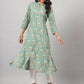 Juniper Women's Green Printed A-Line Kurta | Swadesiicart