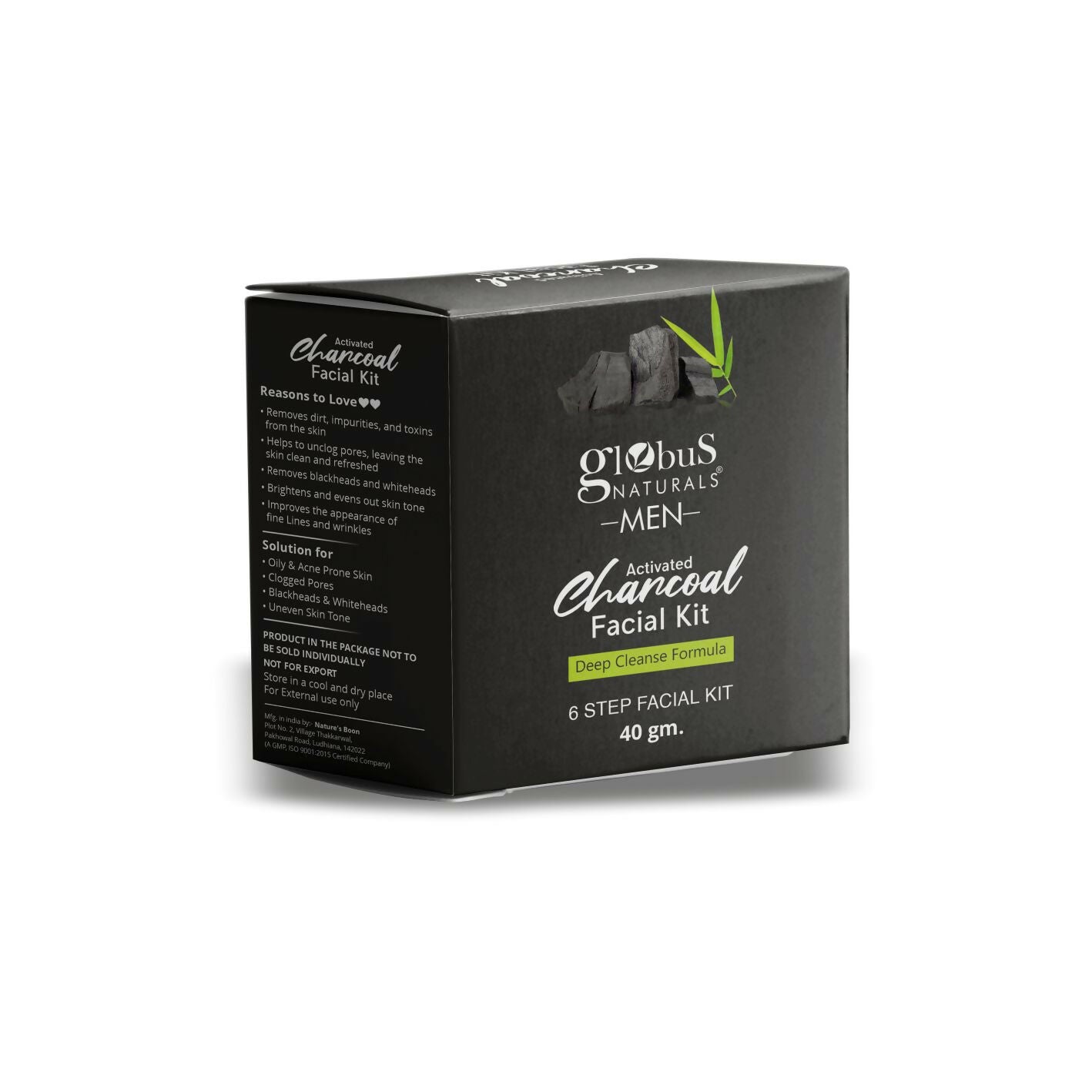 Globus Naturals Anti-Pollution Charcoal Men 6 Step Facial Kit | Swadesiicart