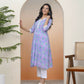 Vaasva Women Lavender Floral Cotton Printed Flare Kurti With Pant | Swadesiicart