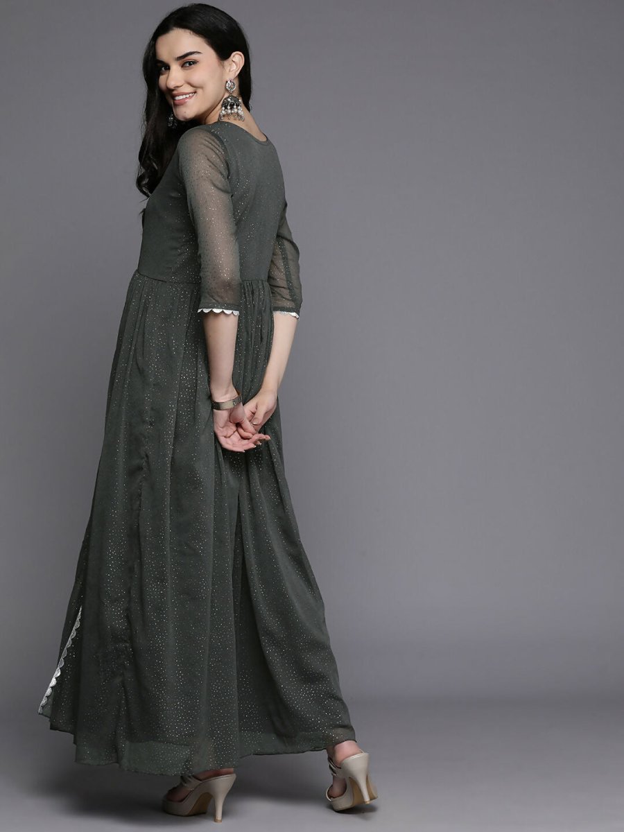 Ahalyaa Women's Traditional wear Kurta Set - Grey | Swadesiicart