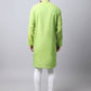 Even Apparels Green Pure Cotton Men's Kurta With Side Placket (SLD1193) | Swadesiicart