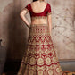 Jyoti Fashion Mesmerizing Red Sequins Embroidered Velvet Lehenga Choli with Dupatta | Swadesiicart