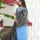 Beatitude Grey Slub Cotton Floral Jamdani Saree