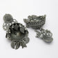 NVR Women's Silver-Plated Oxidised Artificial Stones Dome Shaped Jhumka Earrings | Swadesiicart