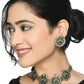 Mominos Fashion Johar Kamal Oxidised Silver-Plated Peacock Wings Work Necklace Handicraft | Swadesiicart