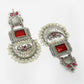NVR Women's Silver-Plated Artificial Stones and Beads Chandbali Earrings | Swadesiicart