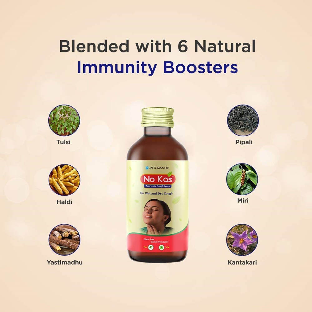 Med Manor Organics No Kas Ayurvedic Cough Syrup - Swadesiicart