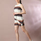 Myshka Women's Multi Printed Round Neck Party Top With Shorts Co-ord set - Swadesiicart