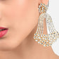 Jewel City India Trending Gold-Plated White Contemporary Drop Earrings | Swadesiicart