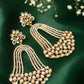 Jewel City India Trending Gold-Plated White Contemporary Drop Earrings | Swadesiicart