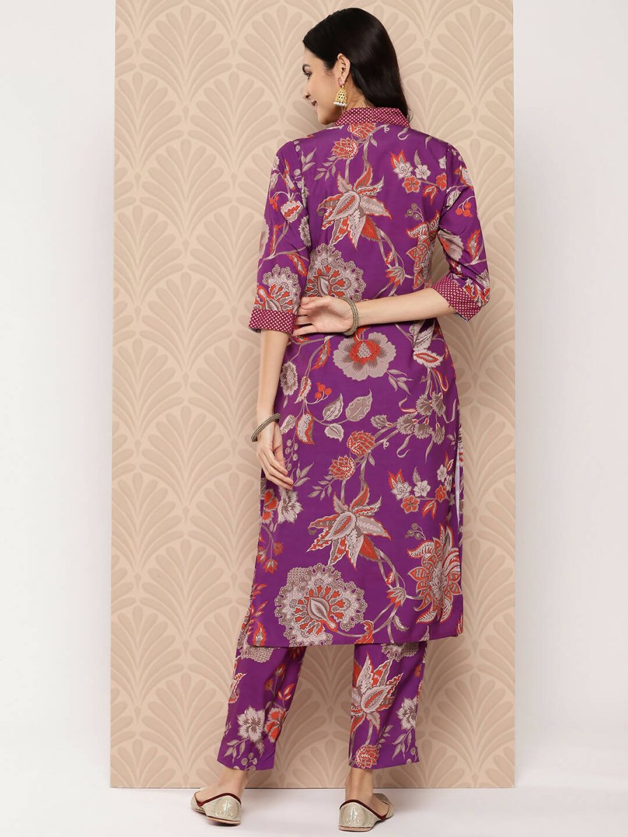 Ahalyaa Women's Traditional wear Kurta Set - Purple | Swadesiicart