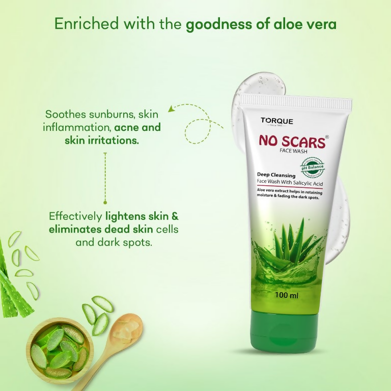 Torque's No Scars Aloevera Face Wash For Deep Cleansing - Swadesiicart