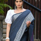 Beatitude Blue Cotton Jacquard Border Tangail Handloom Saree
