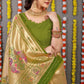 Jyoti Fashion Women's Green Paithani Silk Zari Woven Saree with Blouse | Swadesiicart